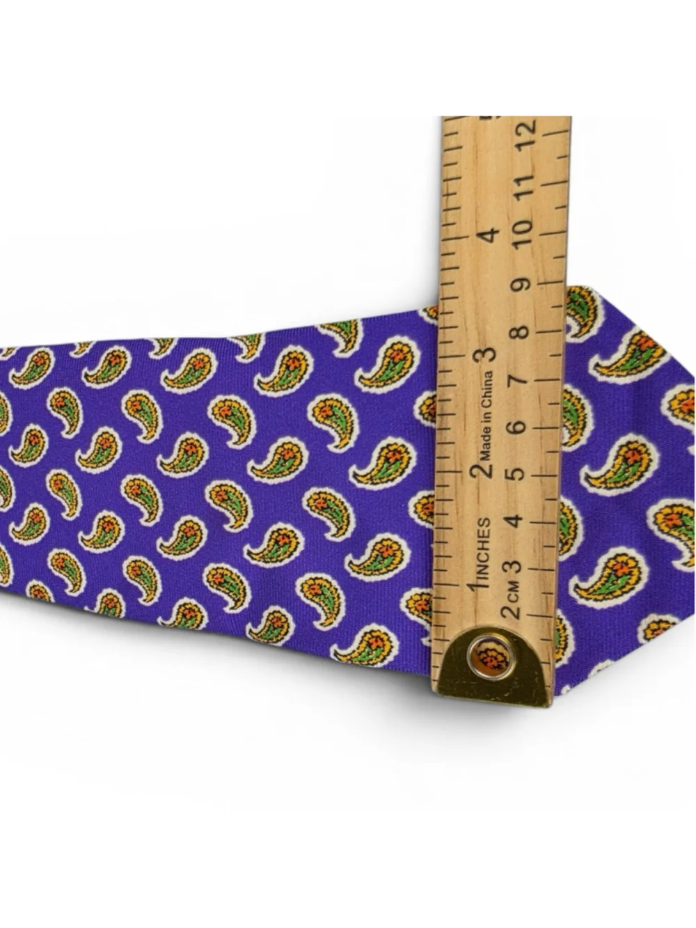 Vintage Polo Ralph Lauren Purple Paisley Necktie Silk Hand Made In Italy